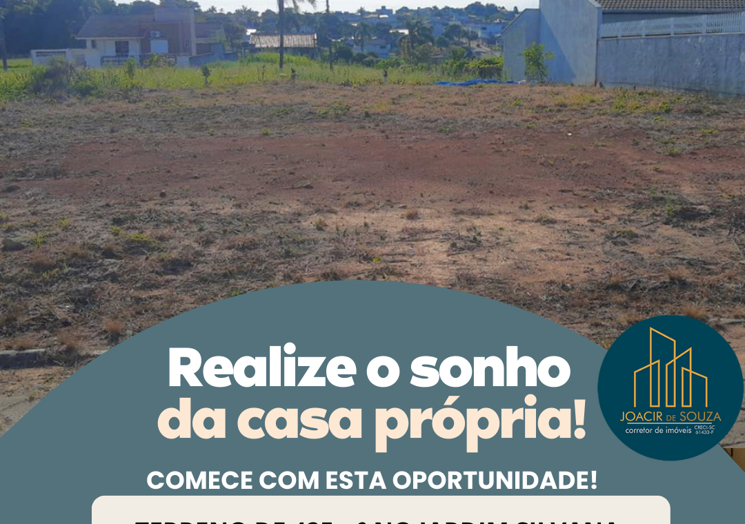 TERRENO DE 425m² NO JARDIM SILVANA, LOTEAMENTO BELLA VISTA, IÇARA/SC